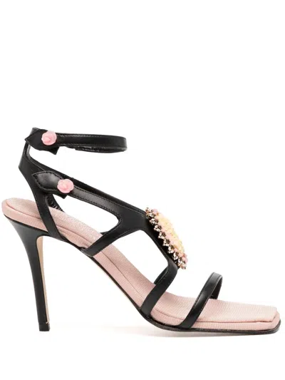 Madison.maison Postiano 95mm Charm-strap Sandals In Black