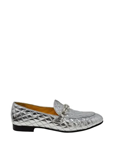 Madison.maison Quilted Loafers In Silver