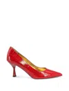 Madison.maison 아누치아 레더 크로커다일 이펙트 펌프스 In Red