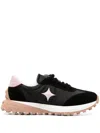 Madison.maison Star Suede-trimmed Sneakers In Black