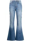 Madison.maison Stud-embellished Flared Jeans In Blue