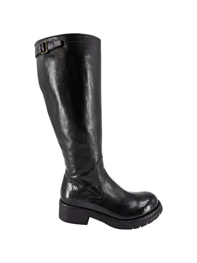 Madison.maison Tall Zip-up Boots In Black
