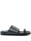 Madison.maison Tyche Leather Ring Sandals In Blue