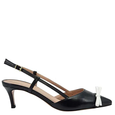 Madison.maison Alessia Leather Slingback Pumps In Black