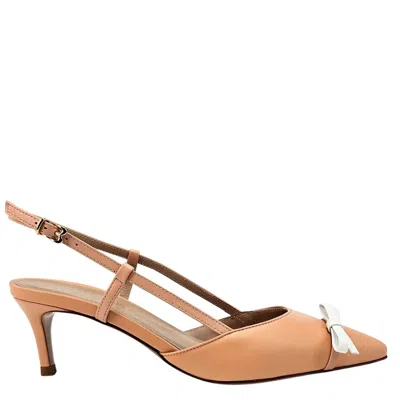 Madison.maison Alessia Leather Slingback Pumps In Brown