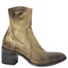 Madison.maison Women's Antique Gold Leather Ankle Boot In Gold