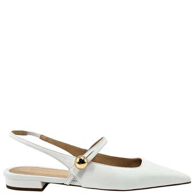 Madison.maison Women's Binta White Leather Flat Slingback In Multi