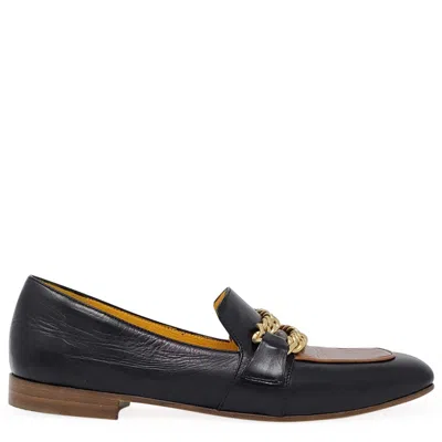 Madison.maison Women's Black / Brown Flat Loafer Blk/tan In Multi