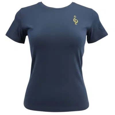 Madison.maison Women's Blue Music Is The Answer Navy T-shirt