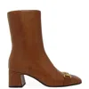 Madison.maison Women's Brown Cognac Leather Back Stripe Boot In Brown