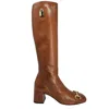 Madison.maison Women's Brown Cognac Tall Lock Boot In Brown