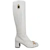 Madison.maison Women's White Tall Lock Boot In White