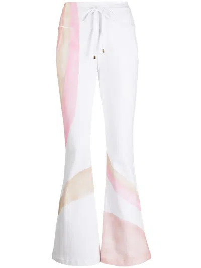 Madison.maison X Designing Hollywood Hand-painted Cotton Track Trousers In 白色