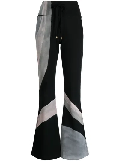 Madison.maison X Designing Hollywood Hand-painted Cotton Track Trousers In 黑色