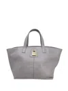 Madison.maison X Joan Hornig Lock-detail Leather Tote Bag In Gray