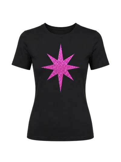 Madison.maison X On/off Essentials Glitter-star T-shirt In Black