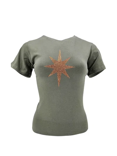 Madison.maison X On/off Essentials Star-print T-shirt In Gray