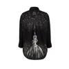 Madlen Women's Black Girl With The Star Hand Painted Shirt In Black