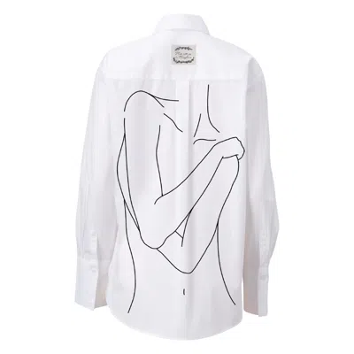 Madlen Women's Black / White Body Touch Hand Painted Shirt In Multi