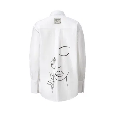 Madlen Women's Black / White Tenderness Hand Painted Shirt In Black/white