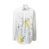 Madlen Women's Black / White / Yellow Flower Field Hand Painted Shirt In Black/white/yellow