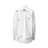 Madlen Women's White Heart Balloons Hand Painted Shirt In White