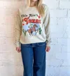 Madley This Ain't Texas Graphic Sweatshirt In Khaki In Green