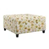 Madrona Burke Storage Ottoman With Durable Upholstery And Wood Legs In Multi
