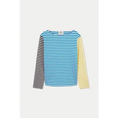 Mads Norgaard Lemon Zest Mix Silke Block Tee In Multi