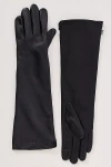 Mads Nørgaard Long Leather Gloves In Black
