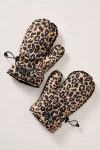 Mads Nørgaard Puffy Leopard Mittens In Brown