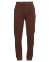 Madson Man Pants Brown Size 34 Cotton, Elastane
