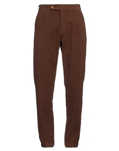 Madson Man Pants Brown Size 34 Cotton, Elastane