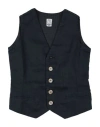 Madson Toddler Boy Tailored Vest Midnight Blue Size 5 Linen, Cotton, Elastane In Blue