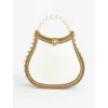 MAE CASSIDY MAE CASSIDY WHITE/CRYSTAL/GOLD NIMMI PEARL GOLD-PLATED METAL TOP-HANDLE BAG