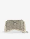 Mae Cassidy Zeenat Silver-toned Iron Clutch Bag In Pearl / Silver