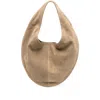 Maeden Market Tote Suede Leather Beige In Brown
