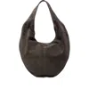 Maeden Large Suede Crescent Shoulder Bag In Brown