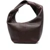 Maeden Medium Twisted Handle Leather Shoulder Bag In Brown