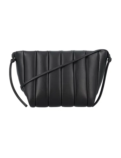 Maeden Black Leather Boulevard Crossbody Handbag For Women By