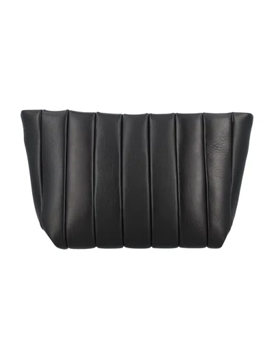 Maeden Leather Boulevard Pouch Handbag For Women In Black