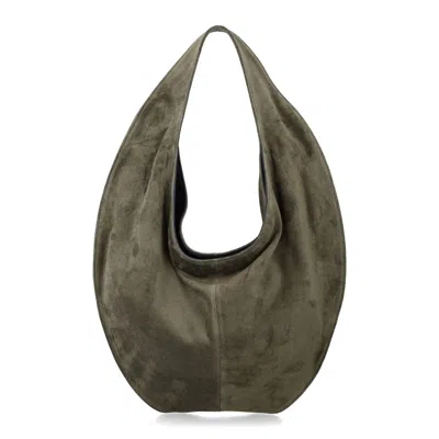 Maeden Market Kelp Suede Tote In Green