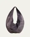 Maeden Suede Market Tote Curved Shape