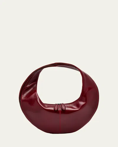 Maeden Market Zip Leather Tote Bag In Red