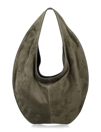 Maeden Oversized Suede Market Tote Handbag (32.5 Cm Height X 49 Cm Width) In Green