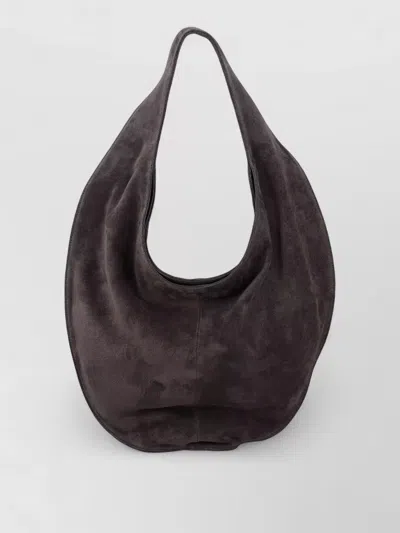Maeden Sculpted Suede Shoulder Market Tote Bag
