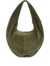 Maeden Suede Half-moon Shoulder Bag In Green