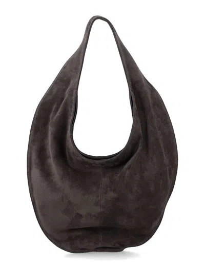 Maeden Suede Leather Cocoa Market Tote In Brown
