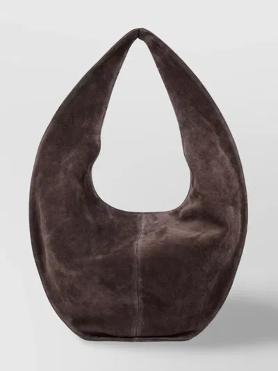 Maeden Suede Market Tote Shoulder Bag In Brown