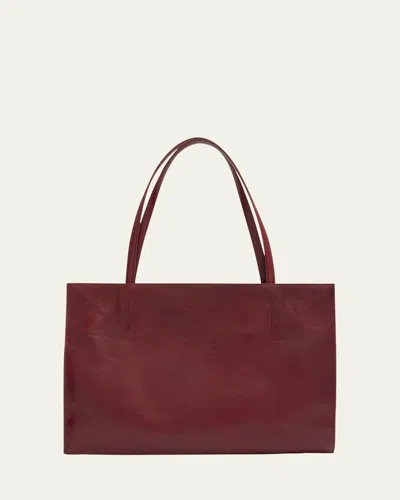 Maeden Yumi Leather Sling Tote Bag In Red